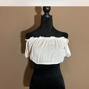 White Off-Shoulder Women's Top